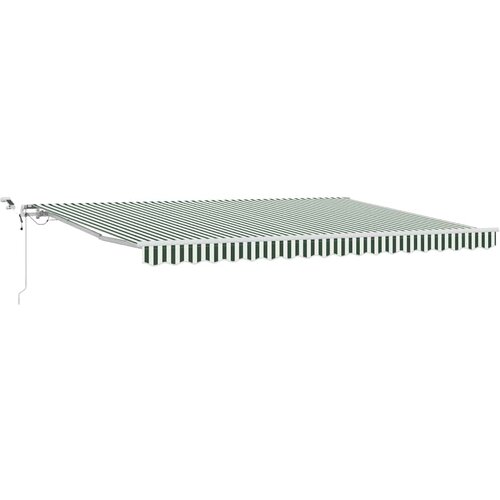  Skrovita tenda Zelena i bijela 450 &amp;times; 350 cm Poliester i metal Slike