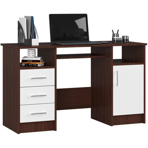 AKORD Ana Računalniška Miza, 3 Predali, Wenge/Bela, (5000333030) Cene