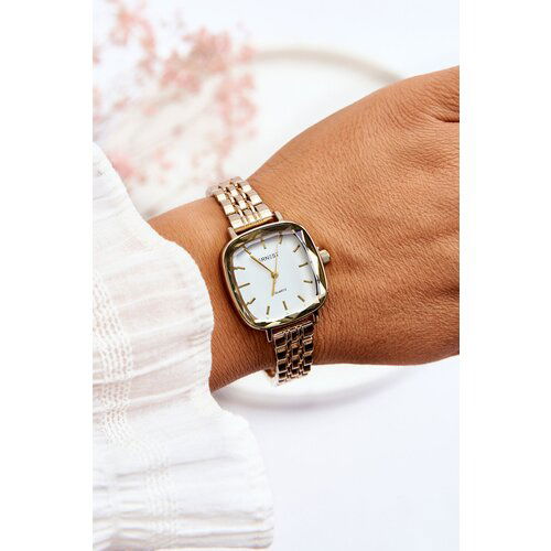 Kesi Fashion watch with white dial ERNEST Gold Cene