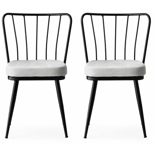  Beli/črni kovinski jedilni stoli v kompletu 2 ks Yildiz –