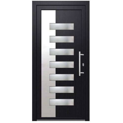SAMOPEV PVC ulazna vrata Luxy 70 100 x 210 inox D antracit Slike