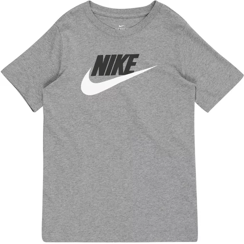 Nike Sportswear Majica pegasto siva / črna / bela