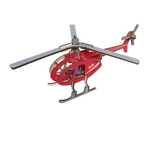  Čarolijashop 3d drvena slagalica - Crveni helikopter ( 256) Slike