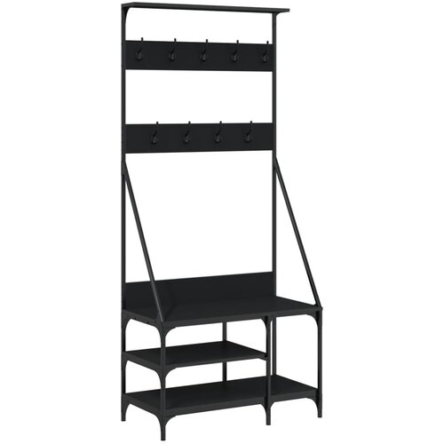 Maison Chic Regal za oblačila s prostorom za čevlje - Polica za čevlje črn 80x40x184 cm, (21778357) Slike