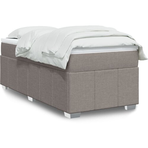 vidaXL Box spring postelja z vzmetnico taupe 90x200 cm blago Cene