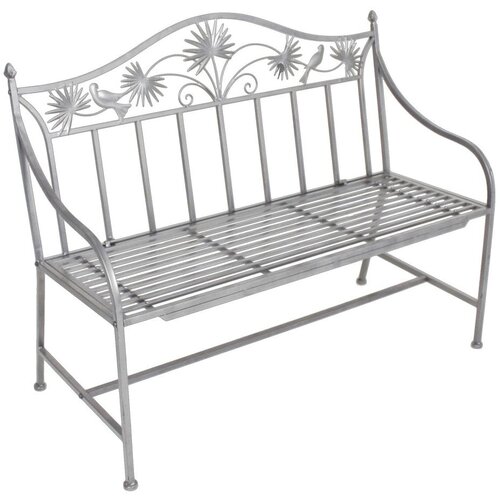 Garden Pleasure Siva kovinska vrtna klop Talin - Garden Pleasure Slike