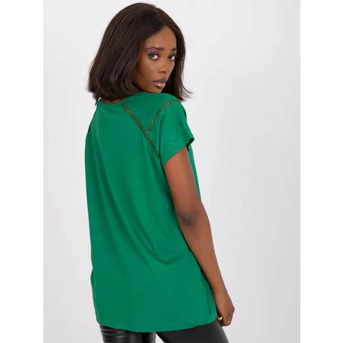 Fashion Hunters Basic green viscose blouse