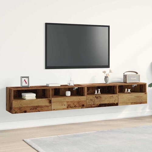 TV zidni ormar Zidne 2 pcs Staro drvo 100 x 30 x 30 cm Cene