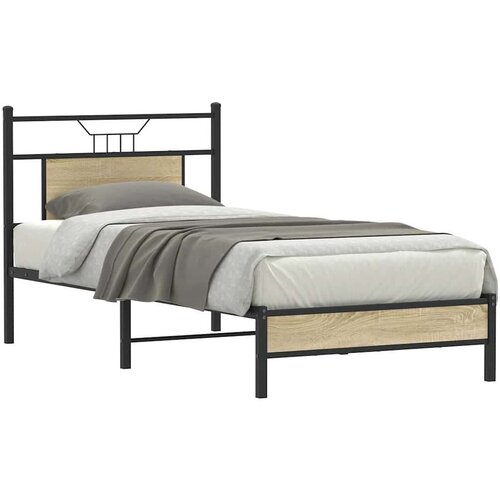 VidaXL Okvir kreveta bez madraca boja hrasta sonome 75 x 190 cm drveni Slike