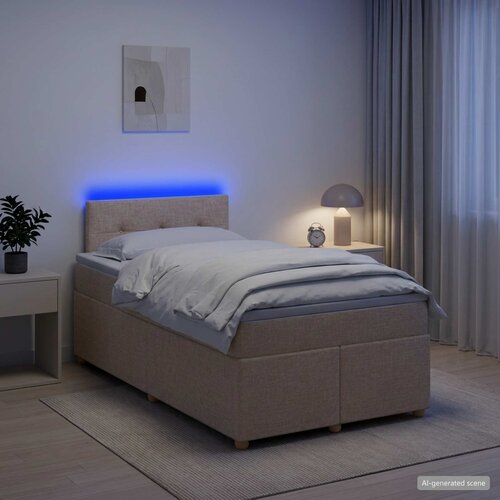  Boxspring krevet s madracem Krem 120 x 190 cm Tkanina Cijene