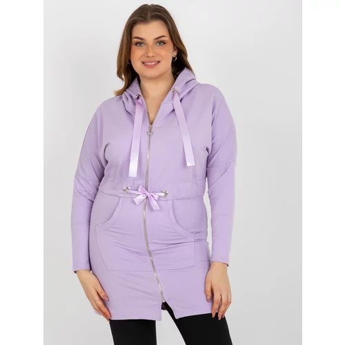 Fashion Hunters Light purple zippered sweatshirt with hem in larger size