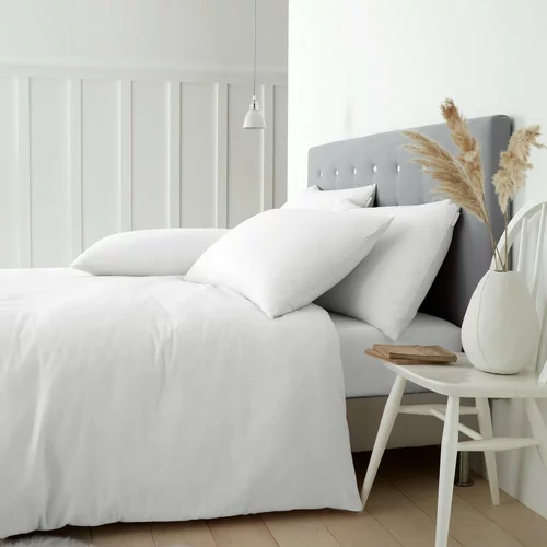 Catherine Lansfield Bela bombažna posteljnina za zakonsko posteljo 200x200 cm –