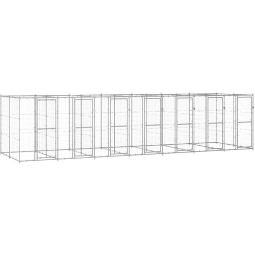 vidaXL Zunanji pasji boks pocinkano jeklo 16,94 m² Cene