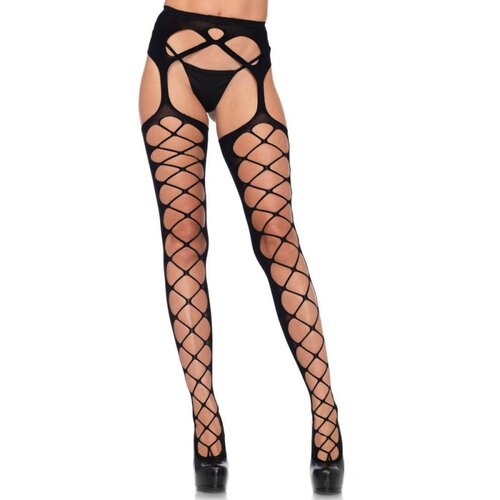  Diamond net opaque stockings, black, O/S AV07544 Cene
