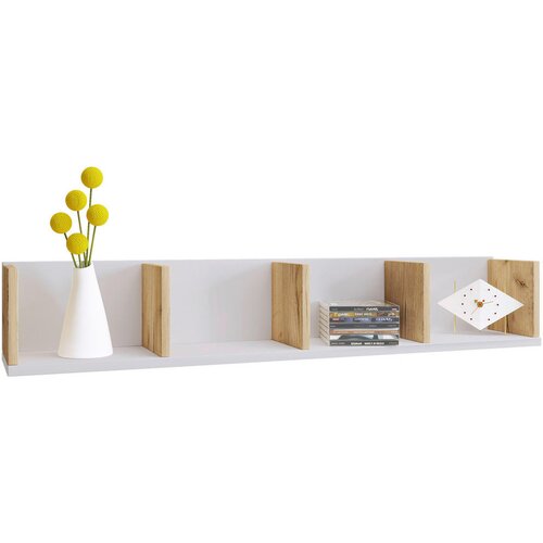 MID.YOU STENSKI REGAL 97/17/17 cm bela, medeni hrast Slike
