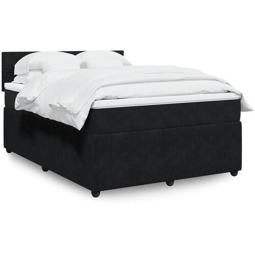 vidaXL Krevet s oprugama i madracem crni 140 x 190 cm baršunasti Cijene