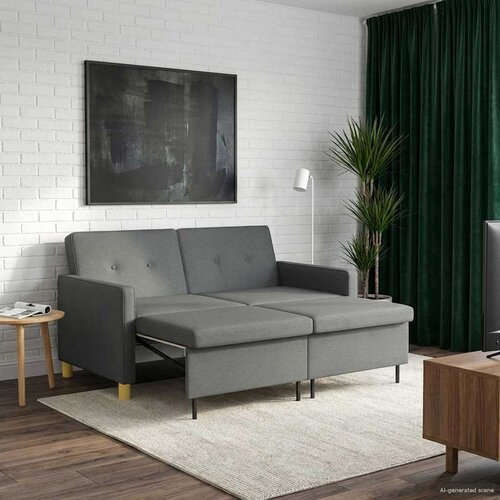  Krevet-sofa na razvlačenje Tamnosiva Tkanina Cijene