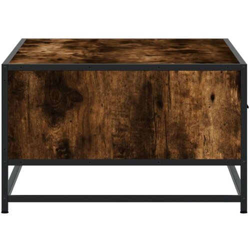 VidaXL Stolić za kavu boja dimljenog hrasta 90x57x35 cm drvo i metal Slike