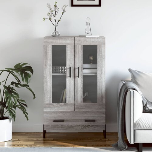  Visoka komoda siva boja hrasta 69,5x31x115 cm konstruirano drvo Cijene
