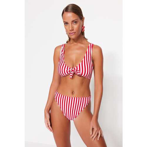Trendyol Striped Bralette Tie High Waist Bikini Set Slike