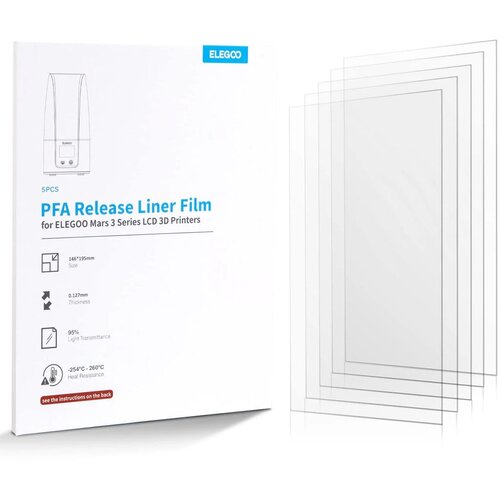 Elegoo PFA Film - Set of 5, Saturn 4/Ultra/16K (5 pcs) Cene