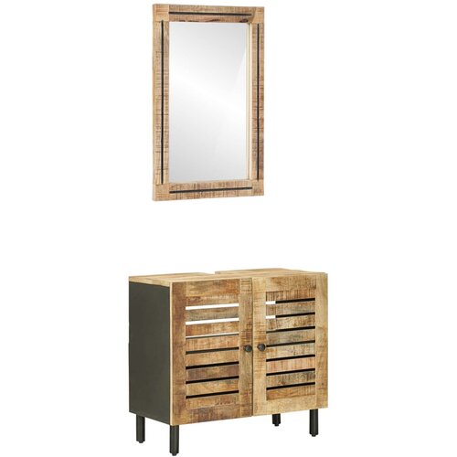 Set ormarića za kupaonicu 2 kom. Prirodna 62 x 33 x 58 cm Slike