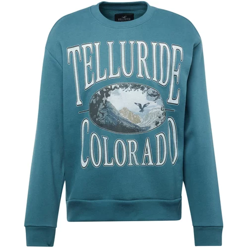 Hollister Sweater majica pijesak / plava / svijetlosiva / crna