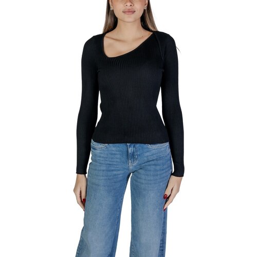 Vila Puloverji VINELLY L/S NECK DETAIL KNIT TOP/PB 14103386 Črna Slike