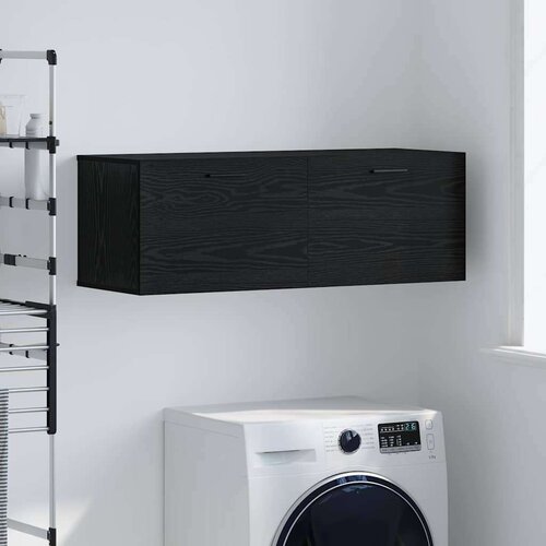 vidaXL Ormar za Zid Crni hrast 100 x 36.5 x 35 cm Konstruirano drvo Cijene