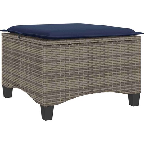 VidaXL Vrtni tabure s jastucima 2 kom sivi 55x55x36 cm poliratan Slike
