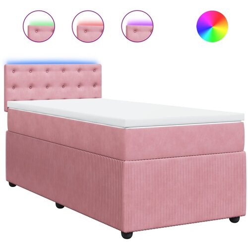 Maison Chic Box spring postelja - Vzmetna postelja z vzmetnico roza 100x200 cm žamet SL16878, (21883921) Cene
