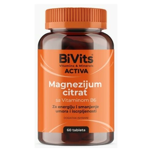 BiVits activa magnezijum citrat sa vitaminom B6, 60 tableta Slike