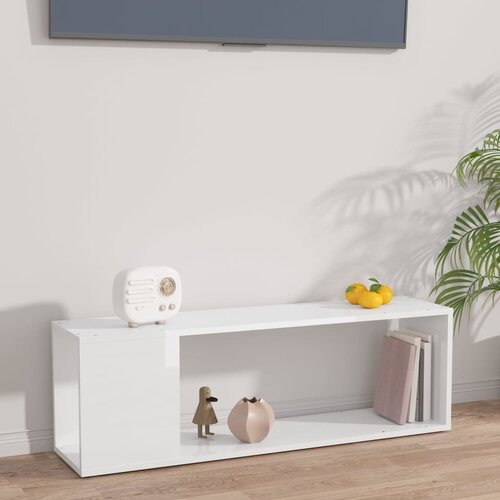 The Living Store TV omarica visok sijaj bela 100x24x32 cm iverna plošča - TV Omarica, (21375984) Cene