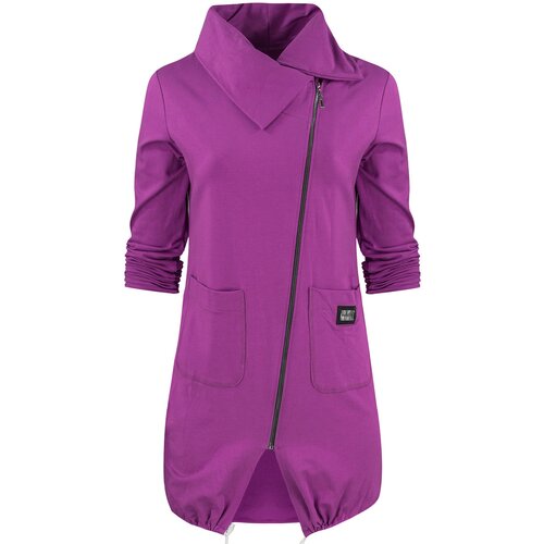 Pri Thin long sweatshirt with a diagonal zipper and a BEATA neck warmer Cene