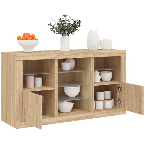 Komoda s LED svjetlima boja hrasta sonome 123x37x67 cm Cene