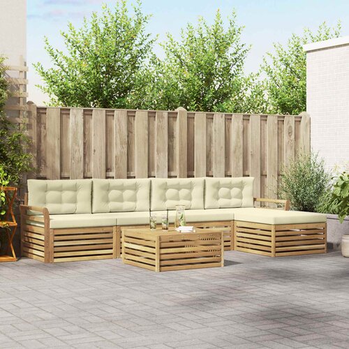  Set vanjskih sofa 6 kom. Bijela i krem Poliester Cijene
