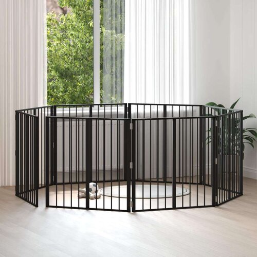  Pasja vrata 8 pcs Črna 80 x 80 cm Cinkana jeklena, (5000232775) Cene