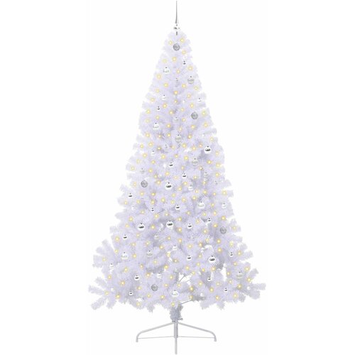  Umjetno božićno drvce Bijela 240 cm PVC i čelik Slike