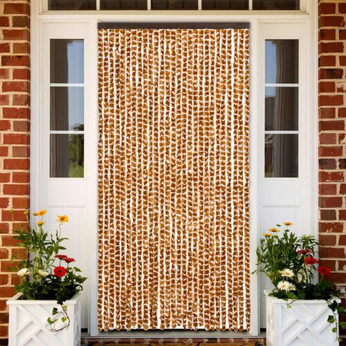 VidaXL Zastor protiv muha oker-bijeli 118 x 220 cm od &amp;scaron;enila Slike