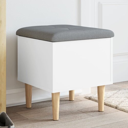 VidaXL Klupa za pohranu bijela 42 x 42 x 46 cm od konstruiranog drva Slike
