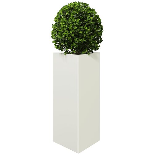  Vrtne sadilice 2 kom bijela trokutasta 40x34,5x75 cm čelične Slike