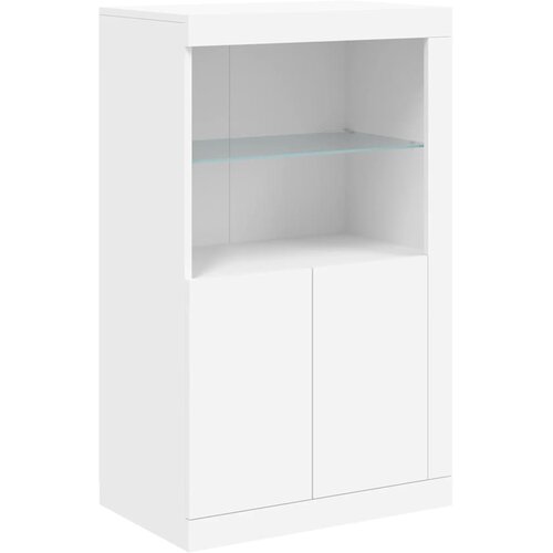  Komoda s LED svjetlima bijela 162 x 37 x 100 cm Slike