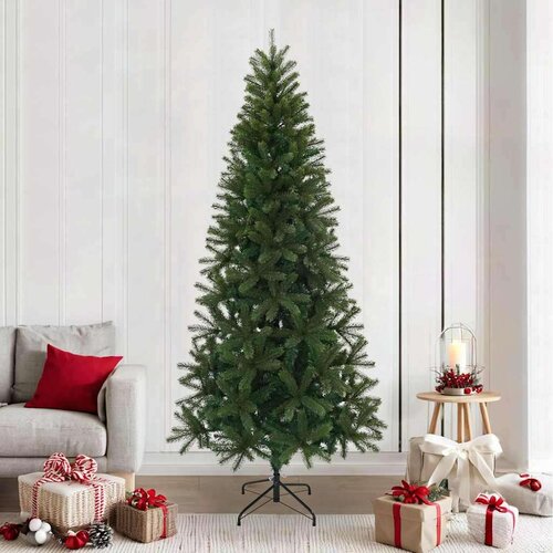 vidaXL Umestno božično drevo z stojalom Zelena 240 cm PVC, PE in jeklo Cene