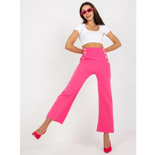 Fashion Hunters Dark pink women's high-waisted suit trousers