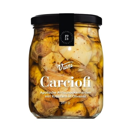Viani Alimentari CARCIOFI - Srčki artičoke z zelišči in oljem Cene