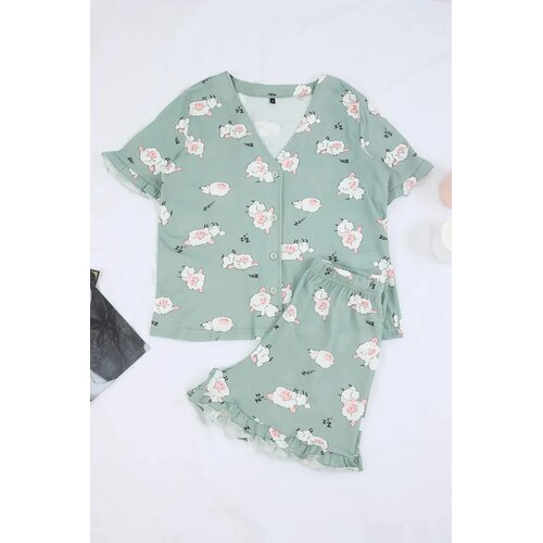 TRENDYOLMILLA ženski set pidžama Thmss26Pt00151, Mint/Green Cene