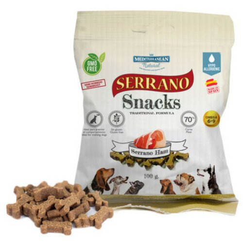 Mediterranean Natural serrano snacks poslastice za pse - šunka 100gr Slike
