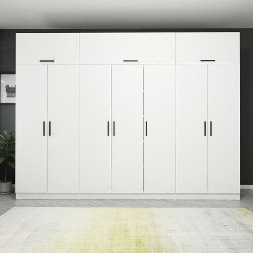 Hanah home garderober Kale-3933, 315x255x52 cm, Beli Slike