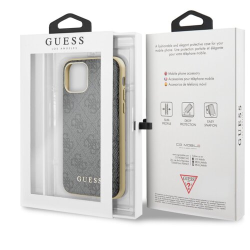 Guess GUHCN61G4GG silikonski ovitek za iPhone 11 - siv Slike