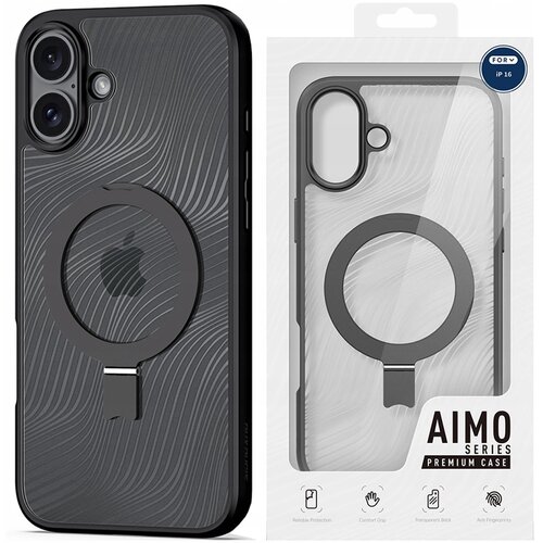 Dux ducis Aimo Mag maska ​​sa MagSafe i postoljem za iPhone 16 - crna Slike